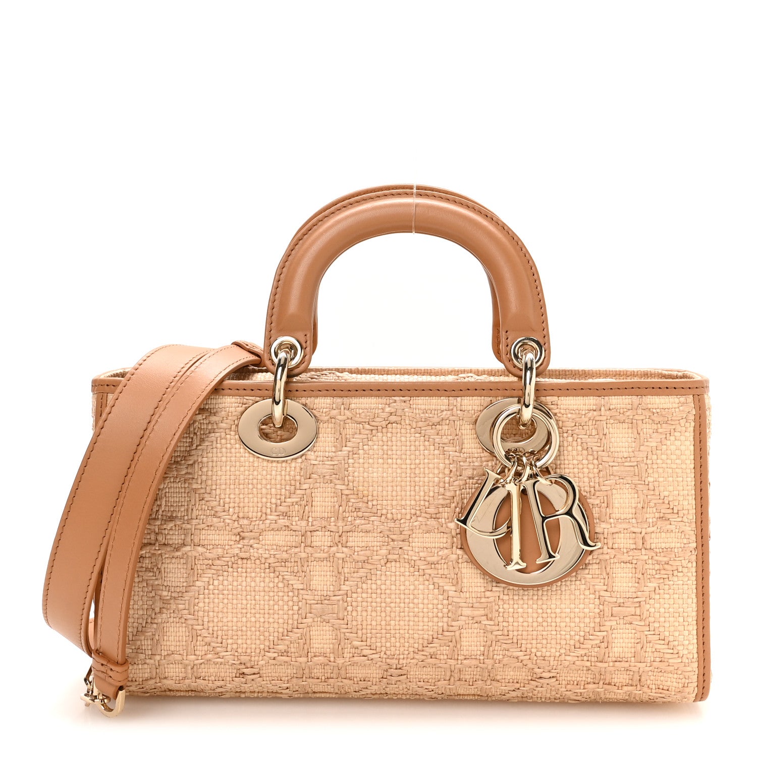 Christian Dior Raffia Macro Cannage Lady D-Joy Natural 1 of 10
