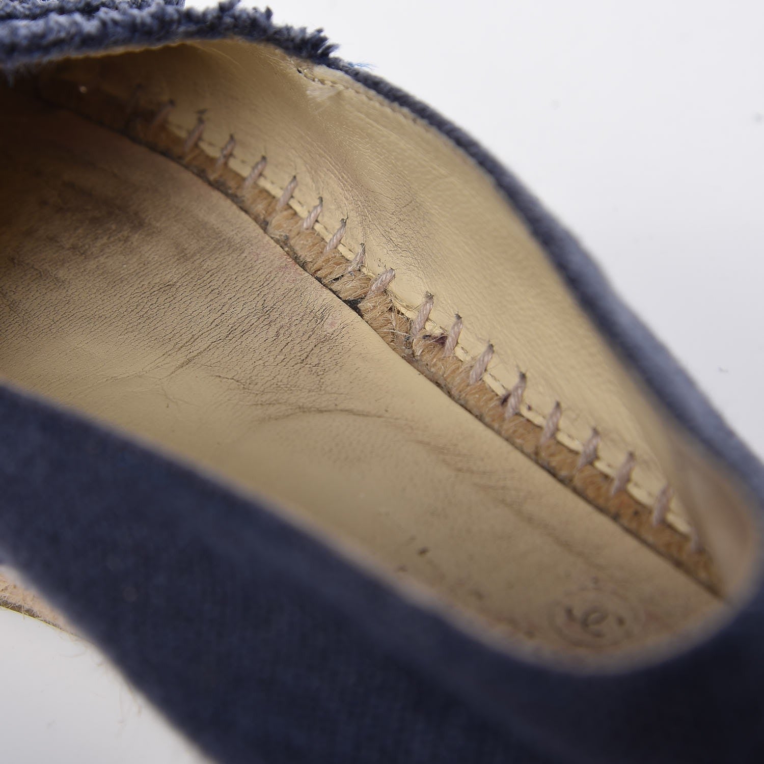 Chanel Linen CC Espadrilles 36 Blue Black 14 of 16