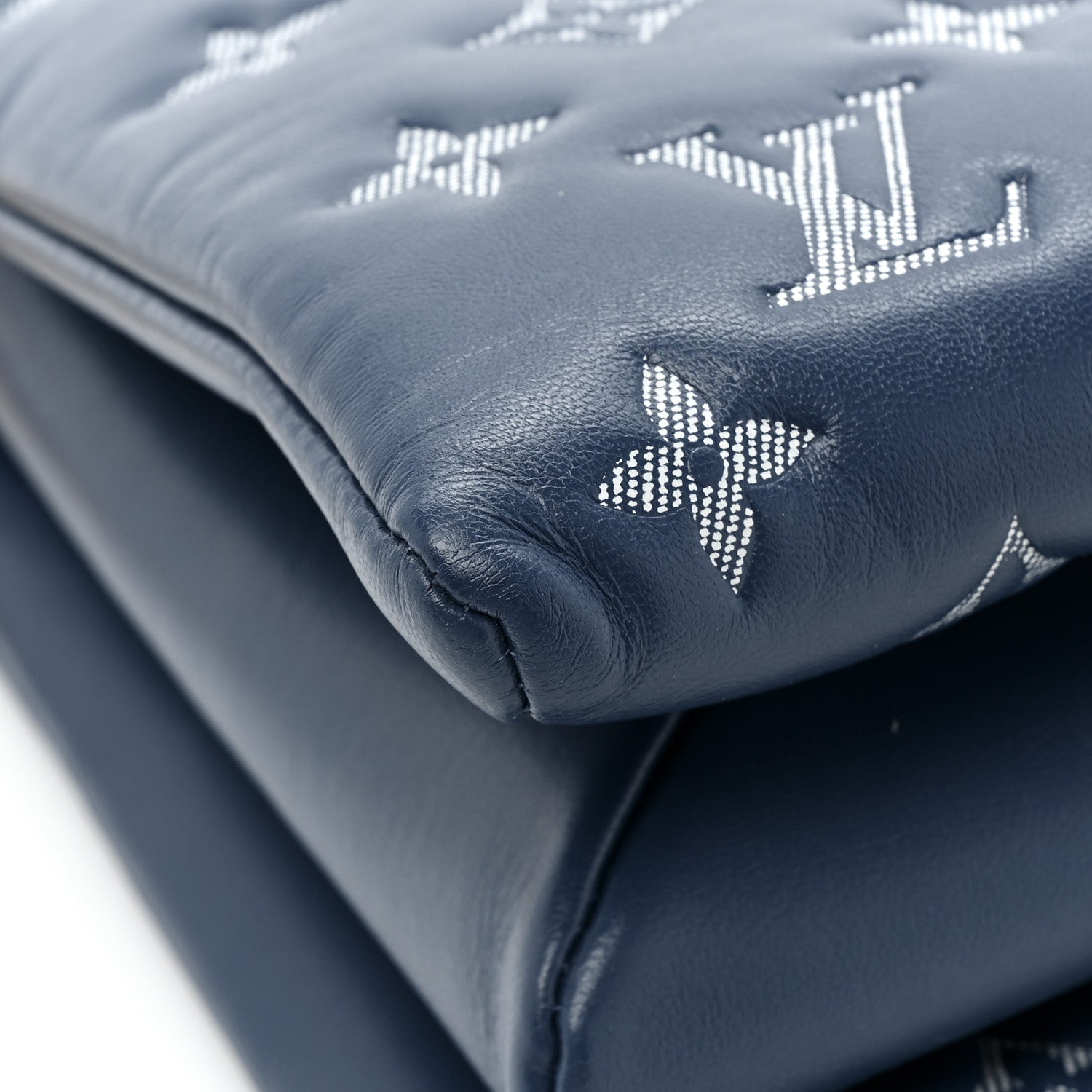 Louis Vuitton Lambskin Embossed Monogram Coussin PM Denim Blue 11 of 14