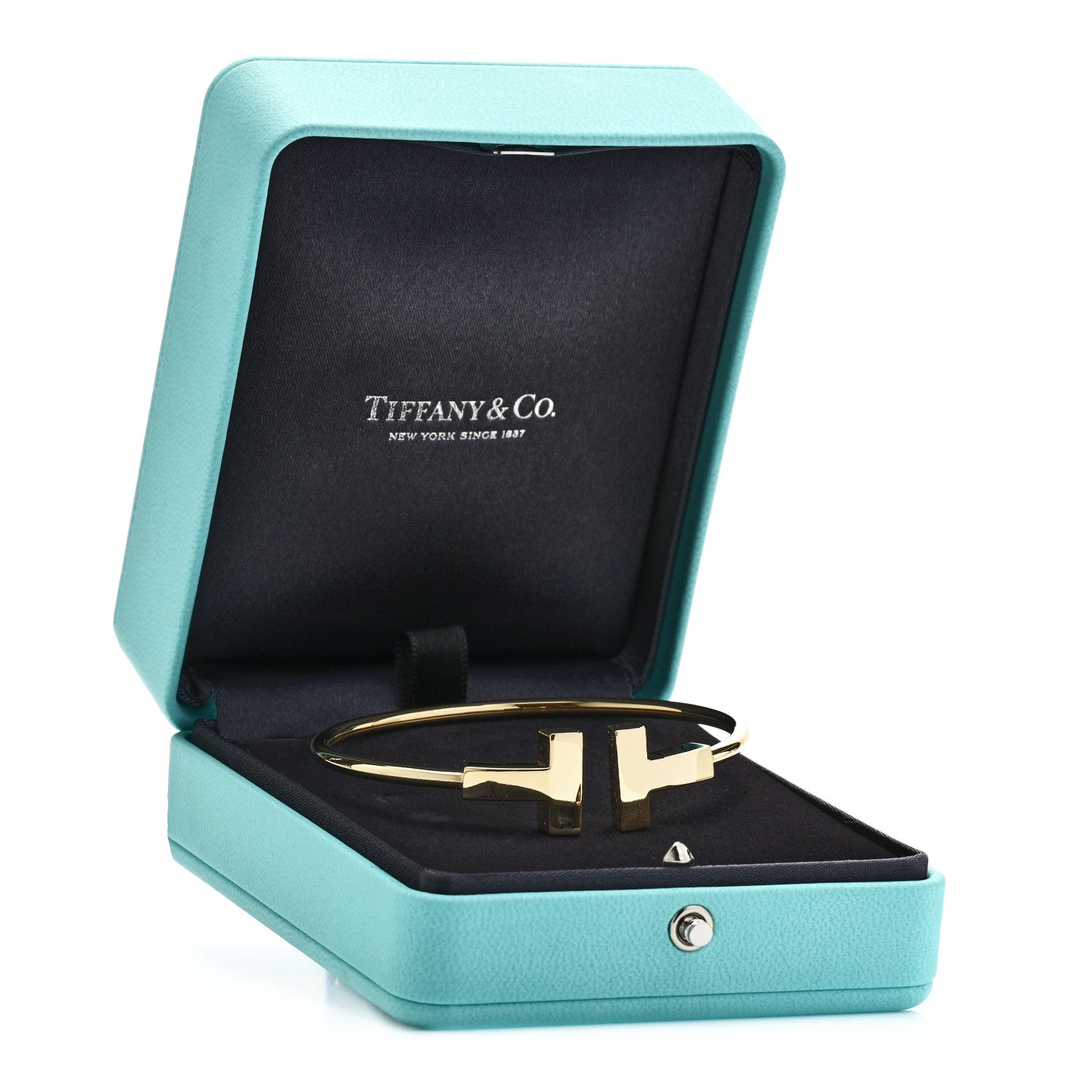 Tiffany 18K Yellow Gold T Wide Wire Bracelet 4 of 4