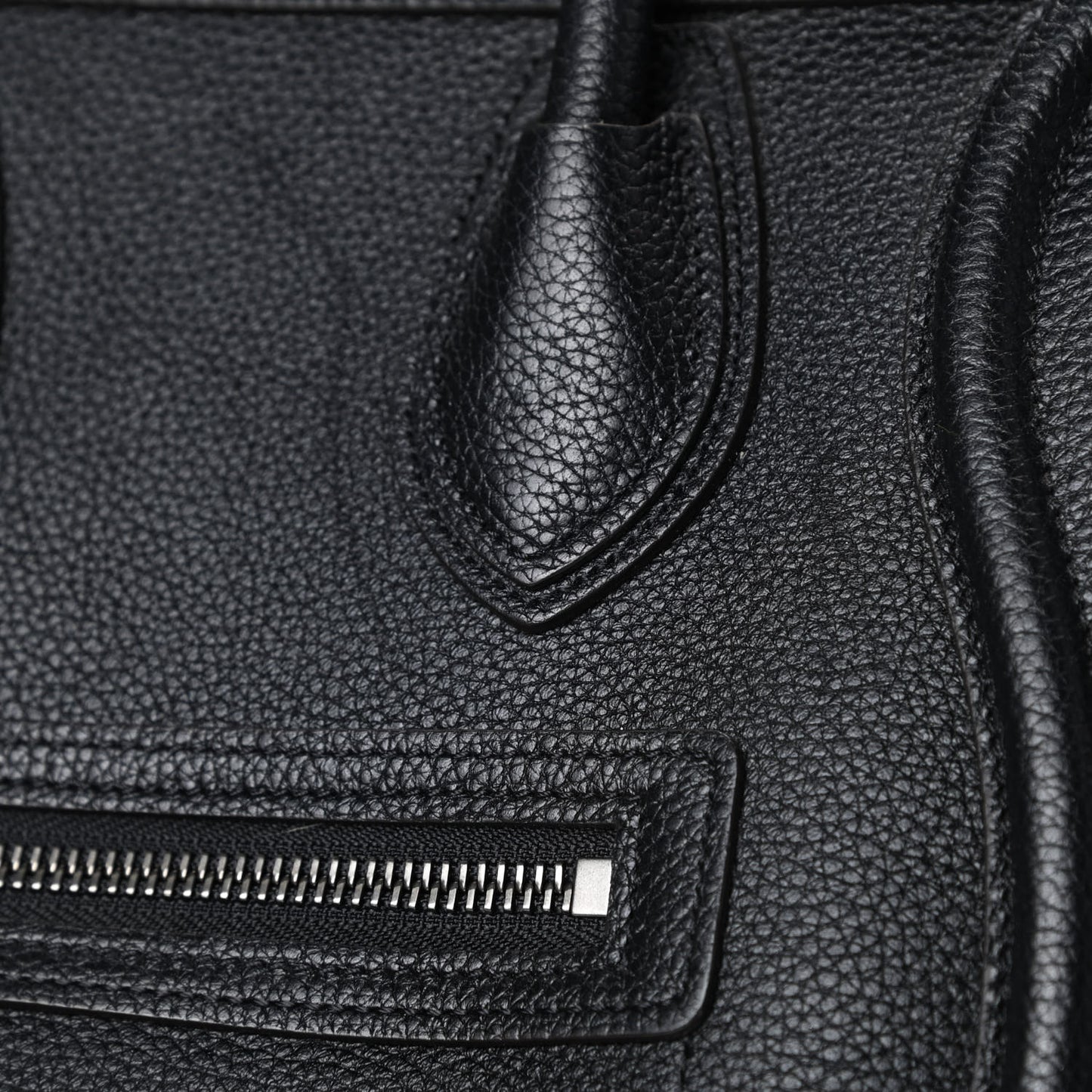 Drummed Calfskin Micro Luggage Black