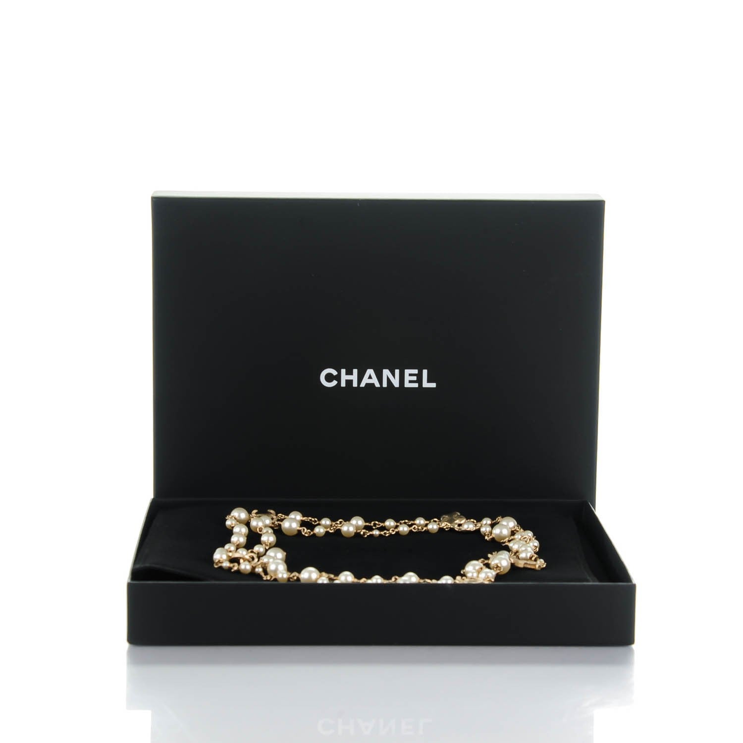 Chanel Pearl Camellia CC Long Necklace Gold 5 of 5