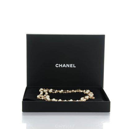 Chanel Pearl Camellia CC Long Necklace Gold 5 of 5