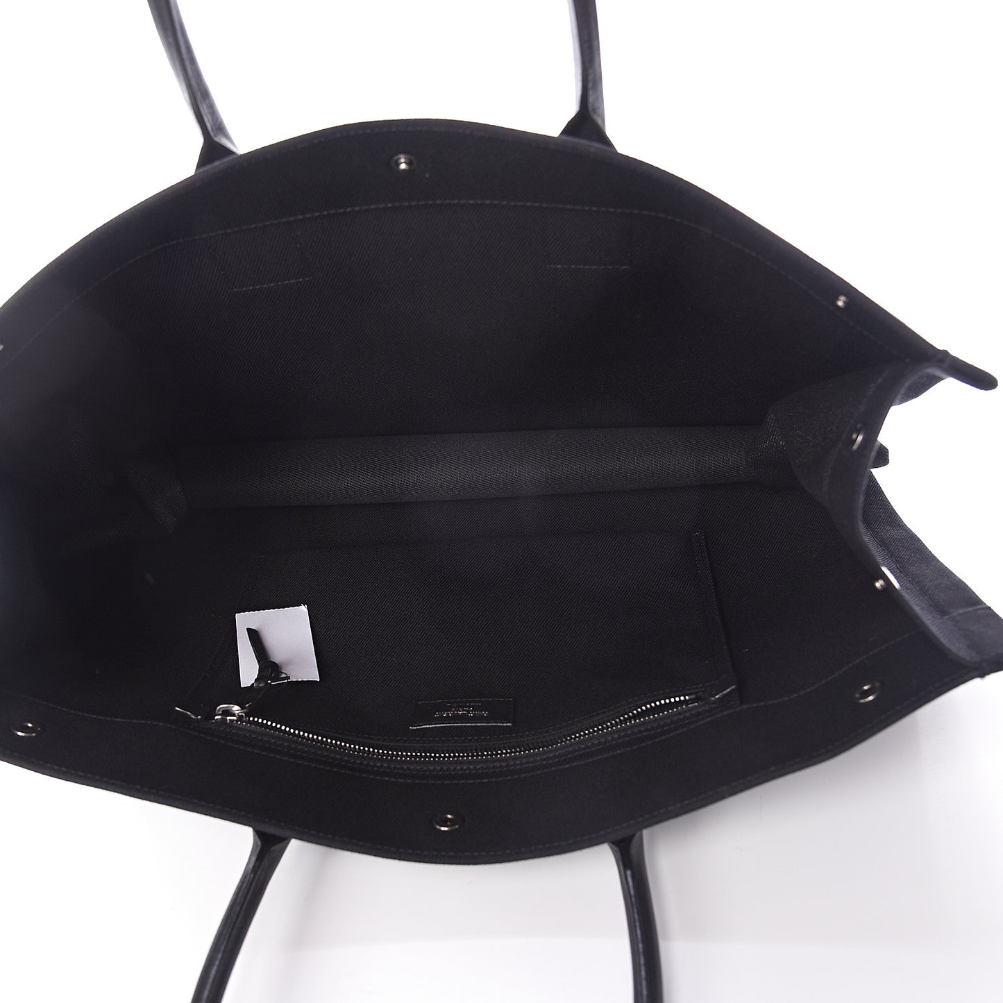 Linen Calfskin Rive Gauche Tote Black