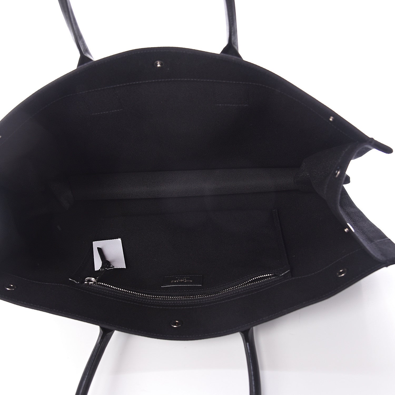 Saint Laurent Linen Calfskin Rive Gauche Tote Black 4 of 8
