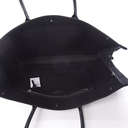 Saint Laurent Linen Calfskin Rive Gauche Tote Black 4 of 8