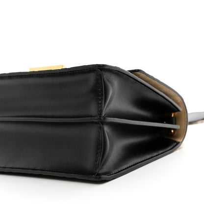 Fendi Vitello Liberty Bi-Color FF 1974 Embossed Small Kan U Shoulder Bag Maya Black 9 of 9