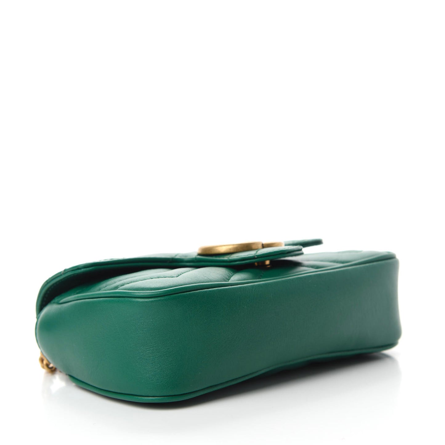 Calfskin Matelasse Super Mini GG Marmont Shoulder Bag Emerald Green