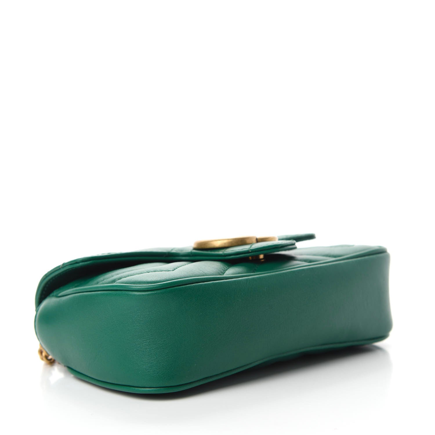 Gucci Calfskin Matelasse Super Mini GG Marmont Shoulder Bag Emerald Green 4 of 11