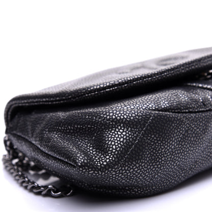 Chanel Metallic Caviar Half Moon Wallet On Chain WOC Dark Silver 6 of 12