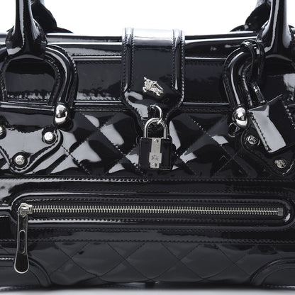Burberry Patent Quilted Large Manor Tote Black 9 of 16