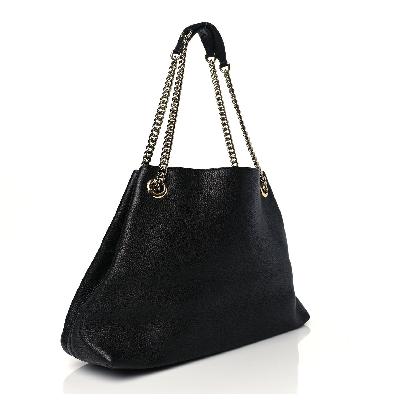 Gucci Pebbled Calfskin Medium Soho Chain Shoulder Bag Black 3 of 10