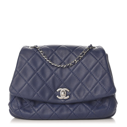 Chanel Calfskin Quilted CC Curvy Flap Blue 1 of 11