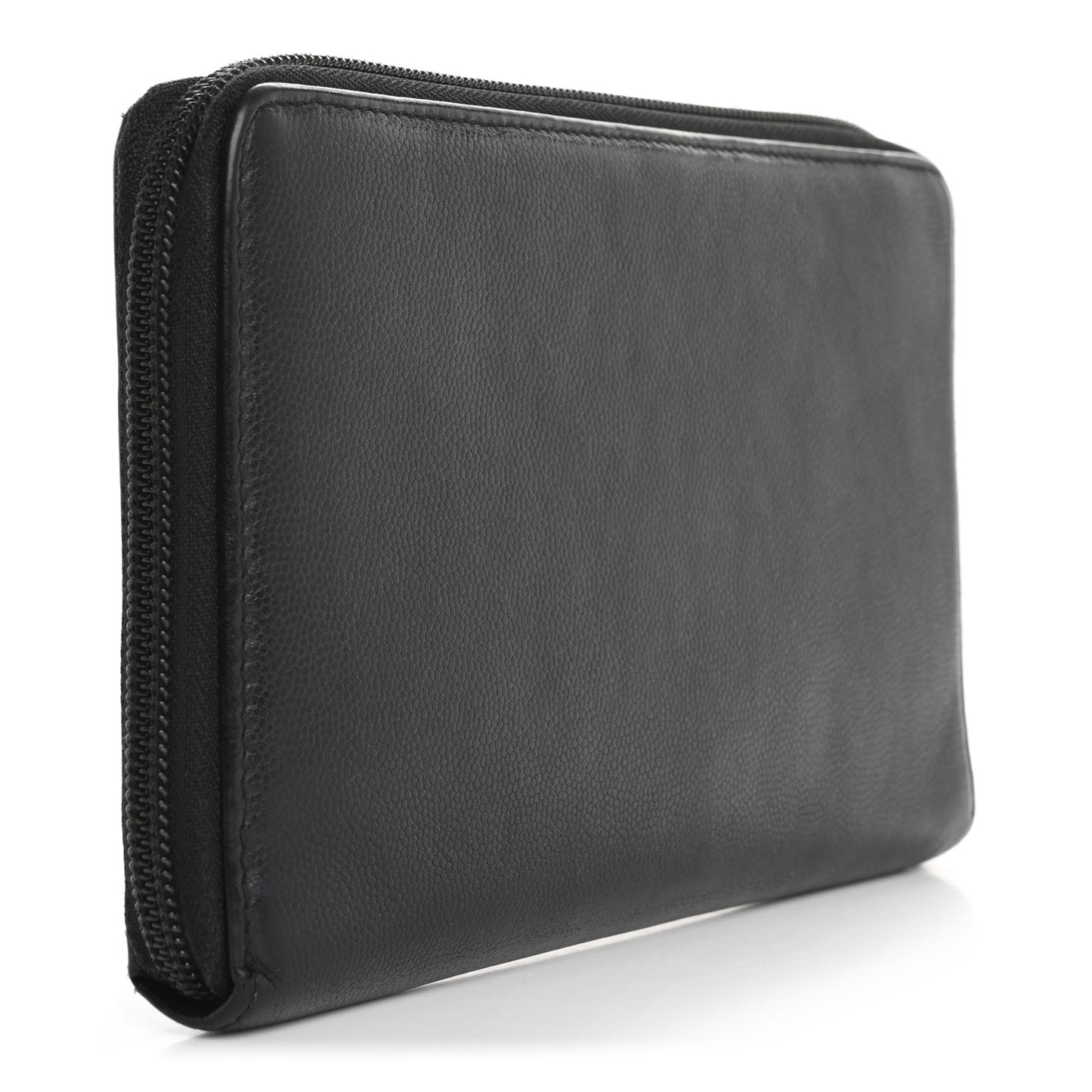 Caviar Large Sevruga Zip Around Organizer Wallet Black