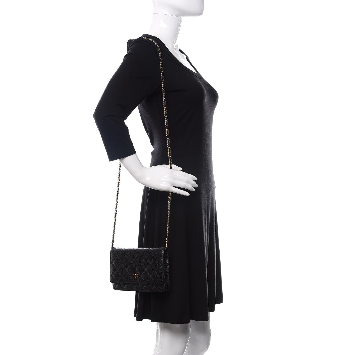 Chanel Caviar Quilted Wallet On Chain WOC Black 2 of 11