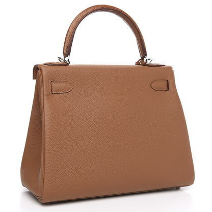 Hermes Togo Matte Alligator Kelly Retourne Touch 28 Gold 3 of 32