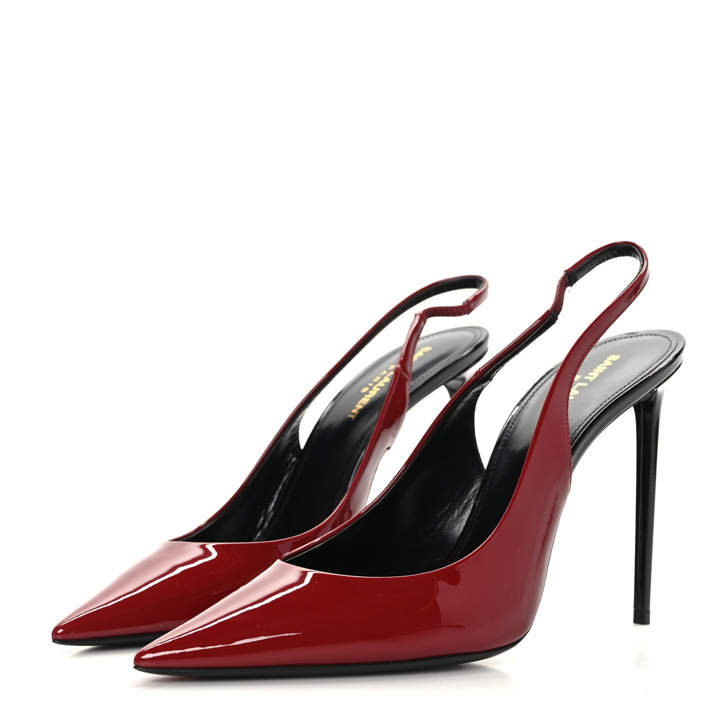 Saint Laurent Patent Calfskin Zoe 105 Slingback Pump 41 Red 3 of 8