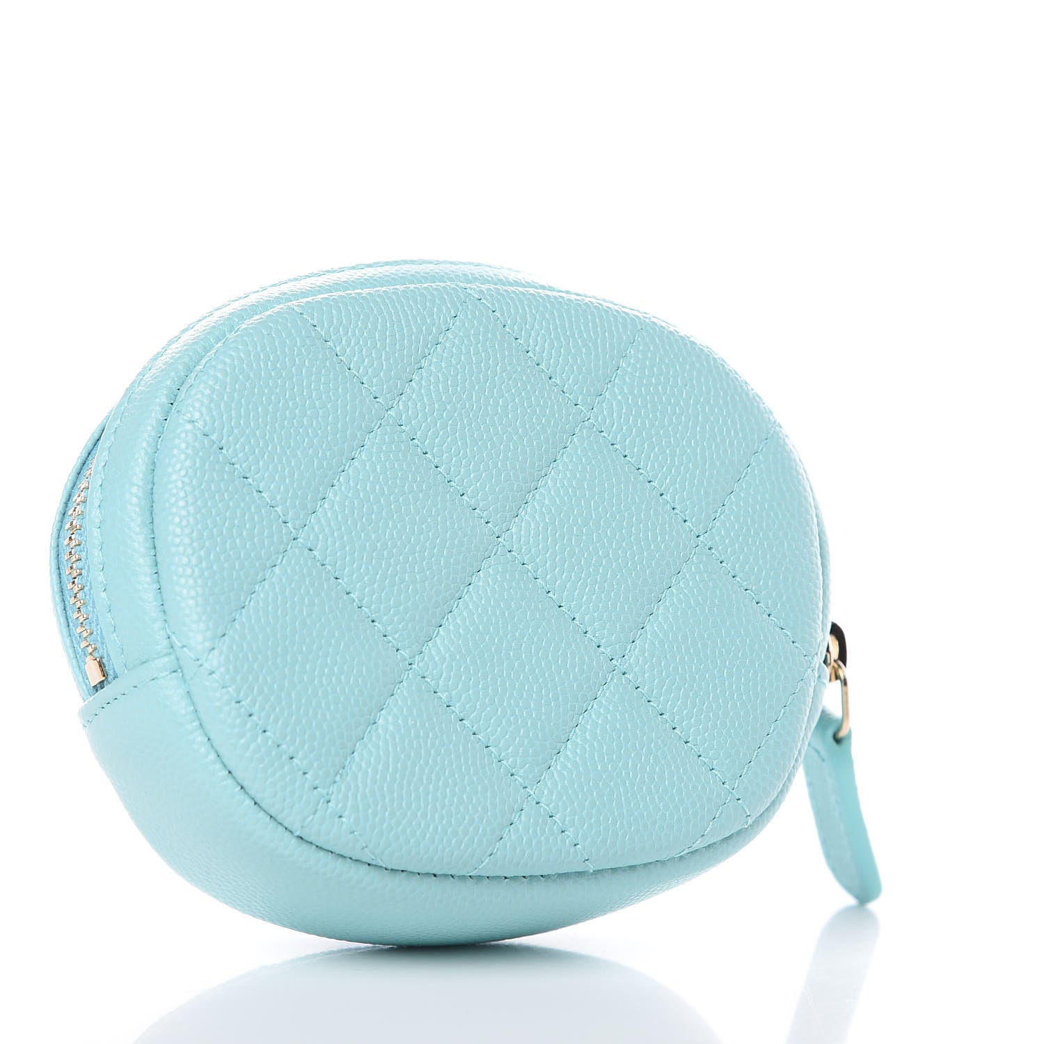 Chanel Caviar Quilted Zip Around Classic Coin Purse Light Blue 4 of 9