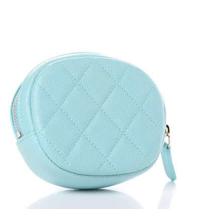 Chanel Caviar Quilted Zip Around Classic Coin Purse Light Blue 4 of 9