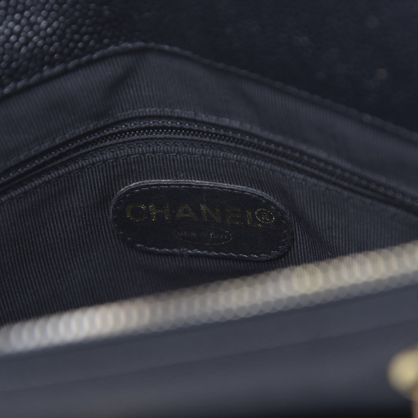 Caviar Flap Shoulder Bag Black