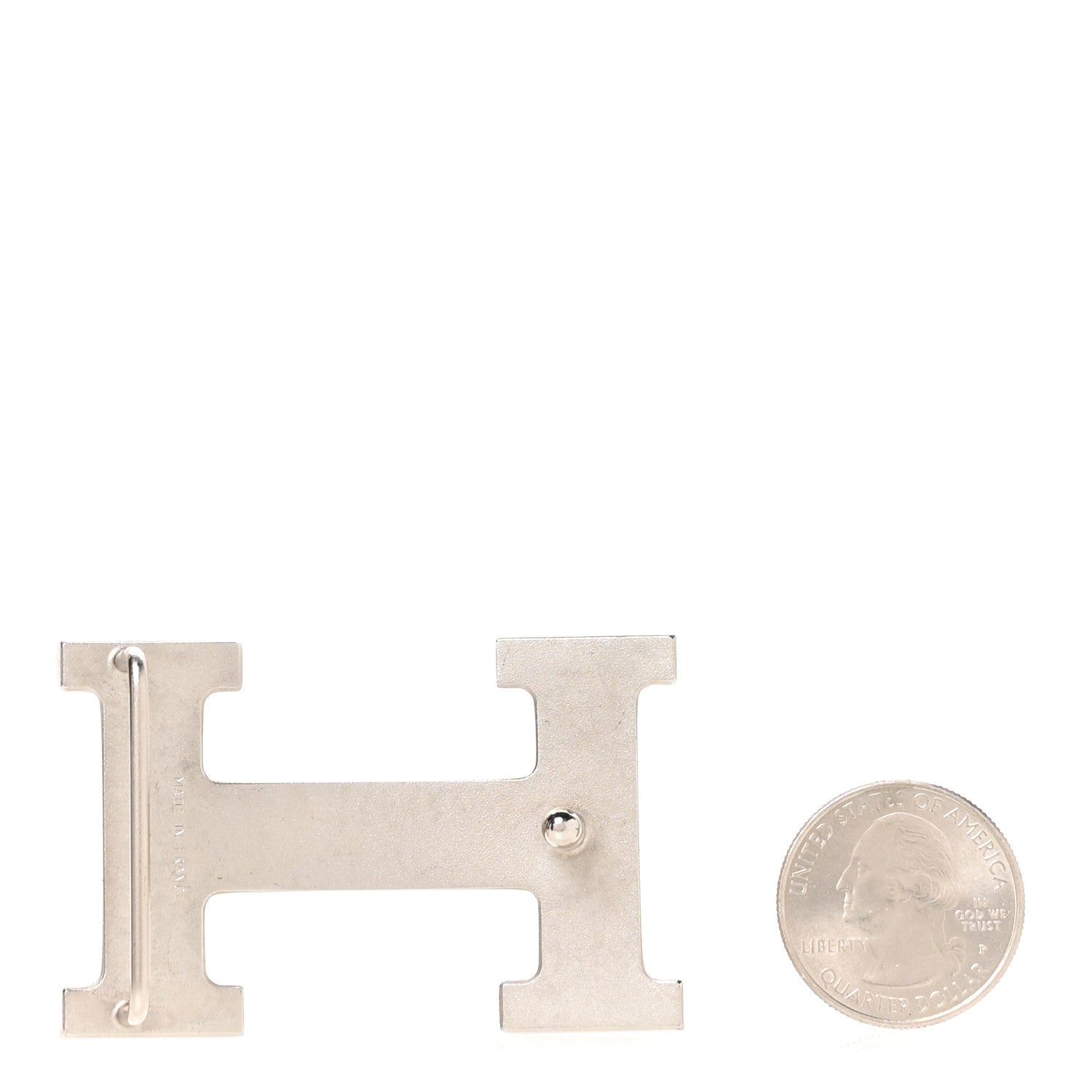 Hermes Palladium Guilloche 32mm H Belt Buckle 2 of 4