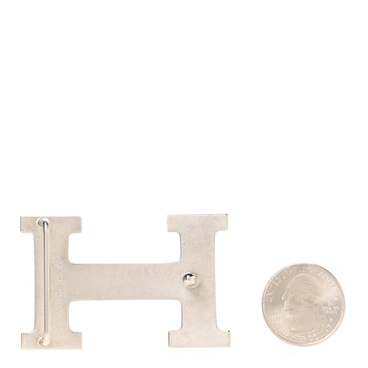 Hermes Palladium Guilloche 32mm H Belt Buckle 2 of 4