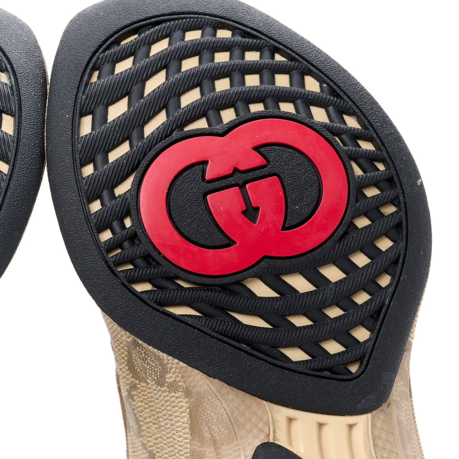 Gucci Ultralight Plume Calfskin Monogram Printed Womens Gucci Run Sneakers 35 Beige Ebony 6 of 10