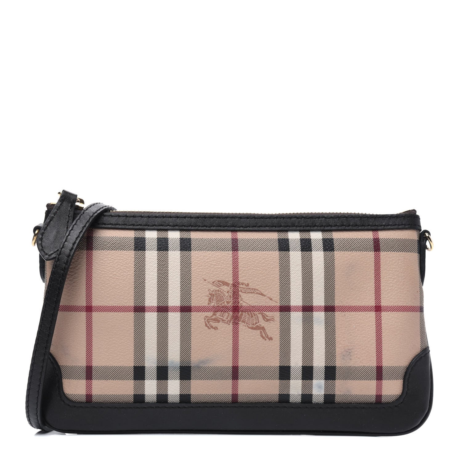 Burberry Haymarket Check Small Peyton Crossbody Clutch Bag Chocolate 1 of 18