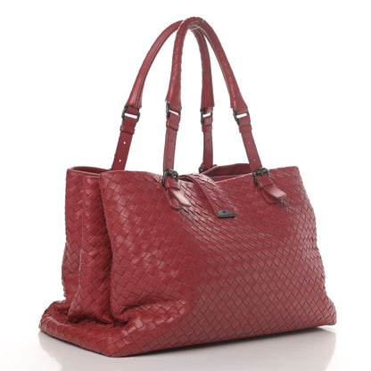 Bottega Veneta Nappa Intrecciato Medium Roma Tote Red 2 of 4