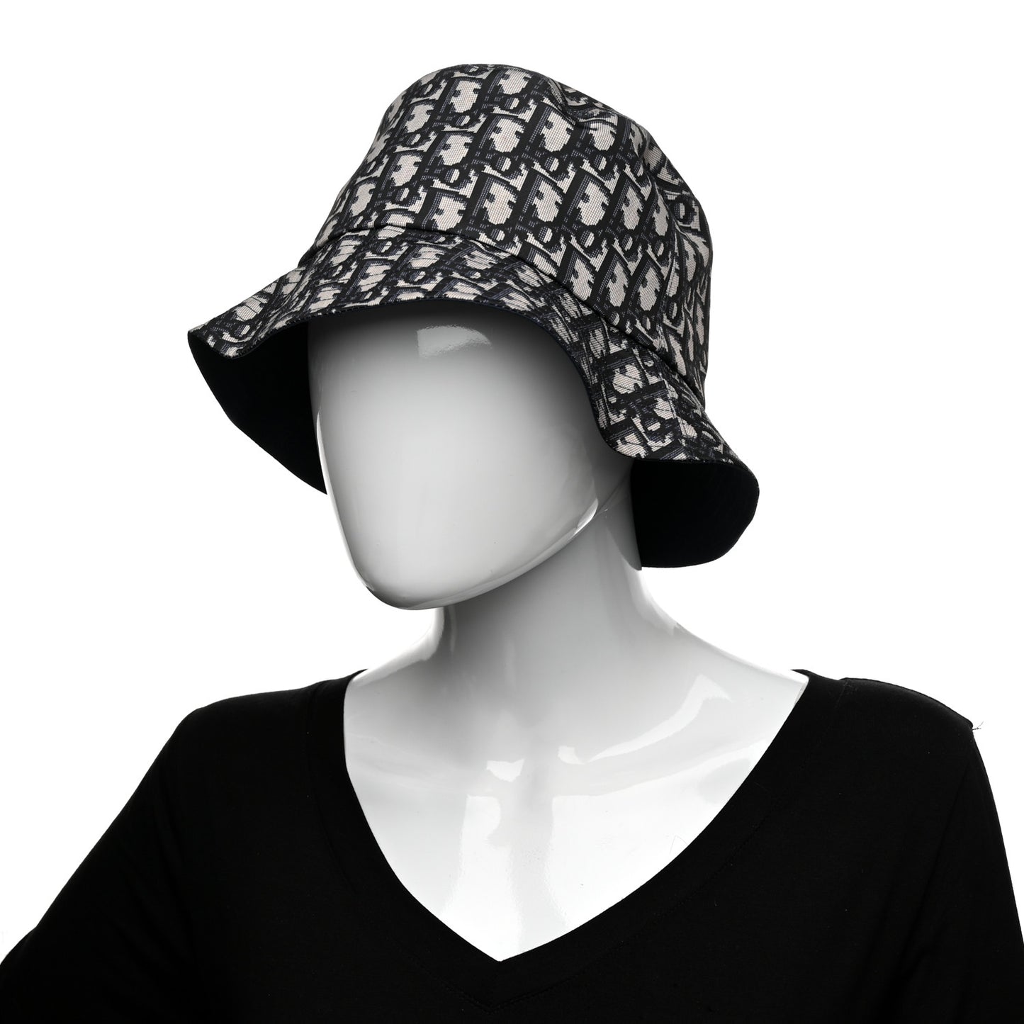 Oblique Jacquard Bucket Hat Blue