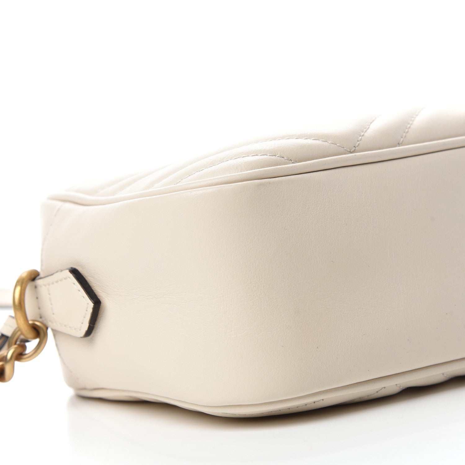 Gucci Calfskin Matelasse Small GG Marmont Chain Shoulder Bag White 6 of 13