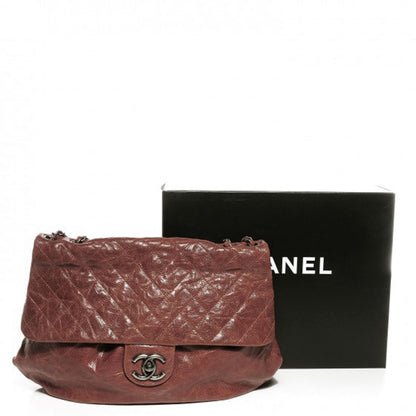 Chanel Grained Calfskin Quilted Maxi Elastic Flap Brown 5 of 8