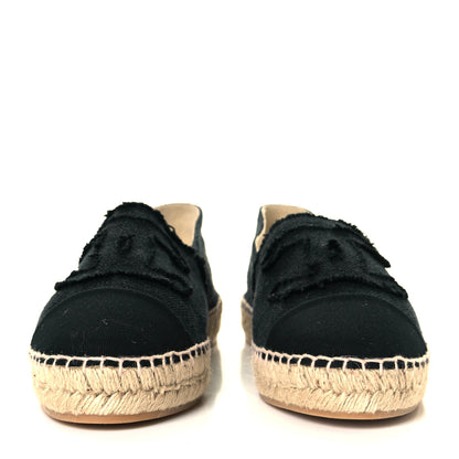 Chanel Denim Toile CC Espadrilles 41 Black 2 of 9
