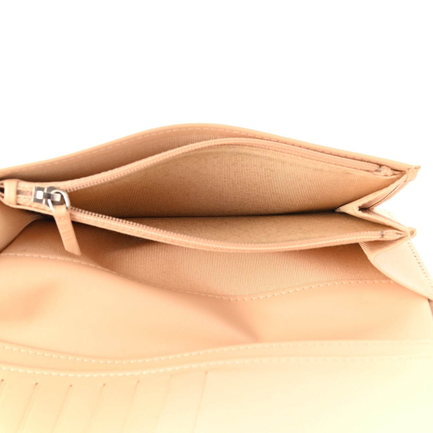 Chanel Patent Chevron Quilted Yen Wallet Beige 7 of 11