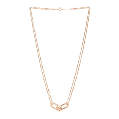 Tiffany 18K Rose Gold HardWear Double Link Pendant Necklace 3 of 5