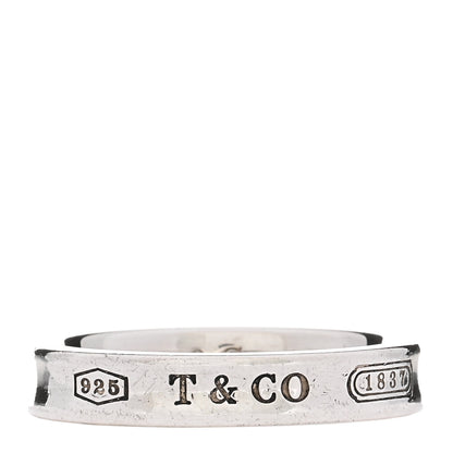 Tiffany Sterling Silver Narrow 1837 Band Ring 53 6.5 1 of 4