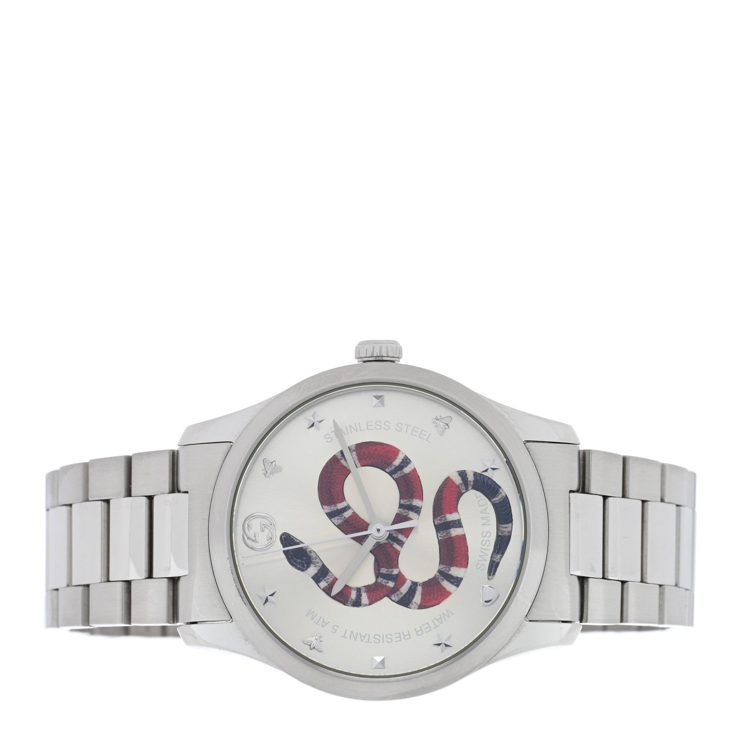 Gucci Stainless Steel 38mm G-Timeless Snake Quartz Watch 2 of 5