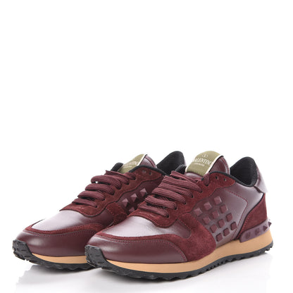 Valentino Garavani Calfskin Suede Rockstud Sneakers 36 Rubin 2 of 10