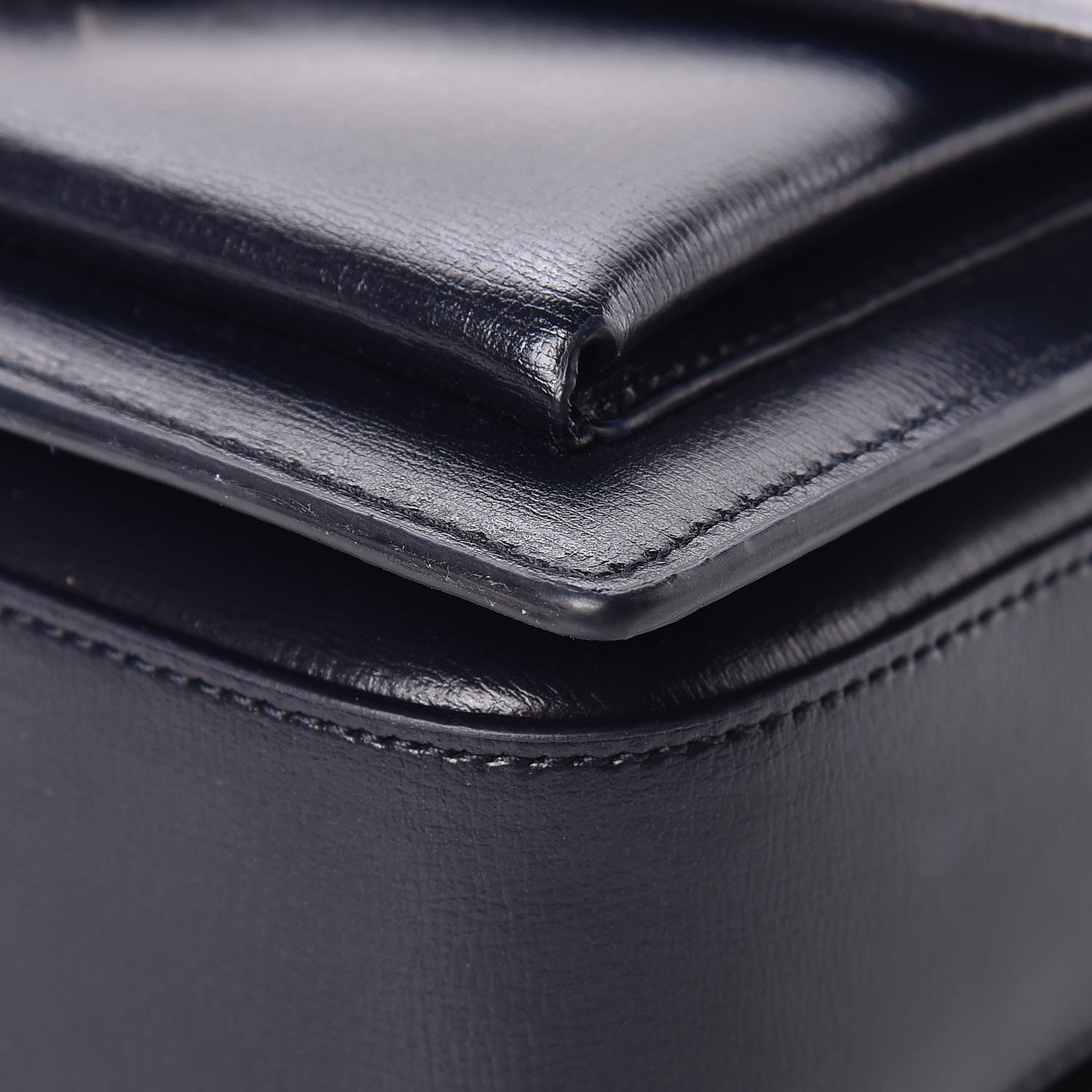 Saint Laurent Calfskin Medium Bellechasse Satchel Navy 11 of 13