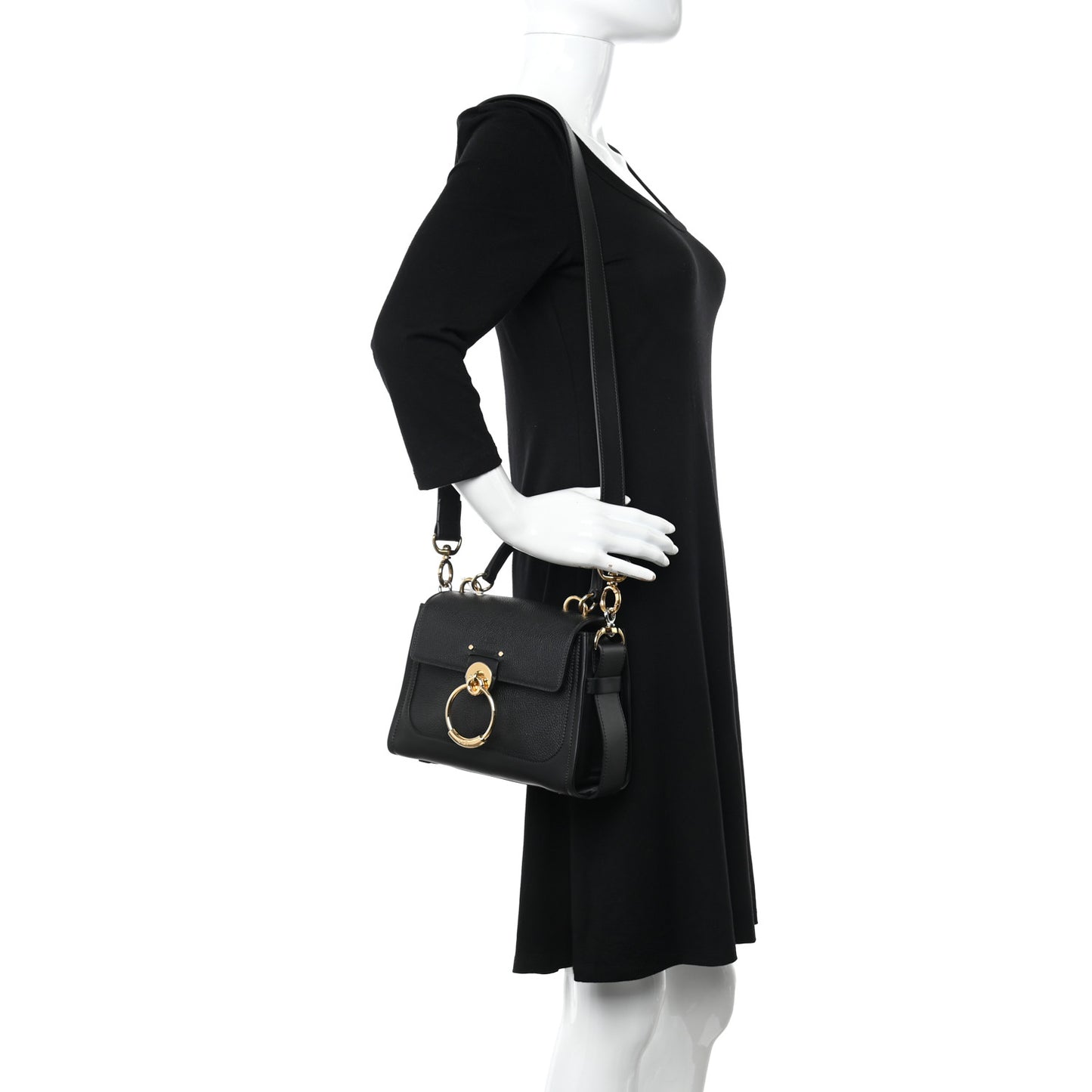 Calfskin Mini Tess Day Bag Black