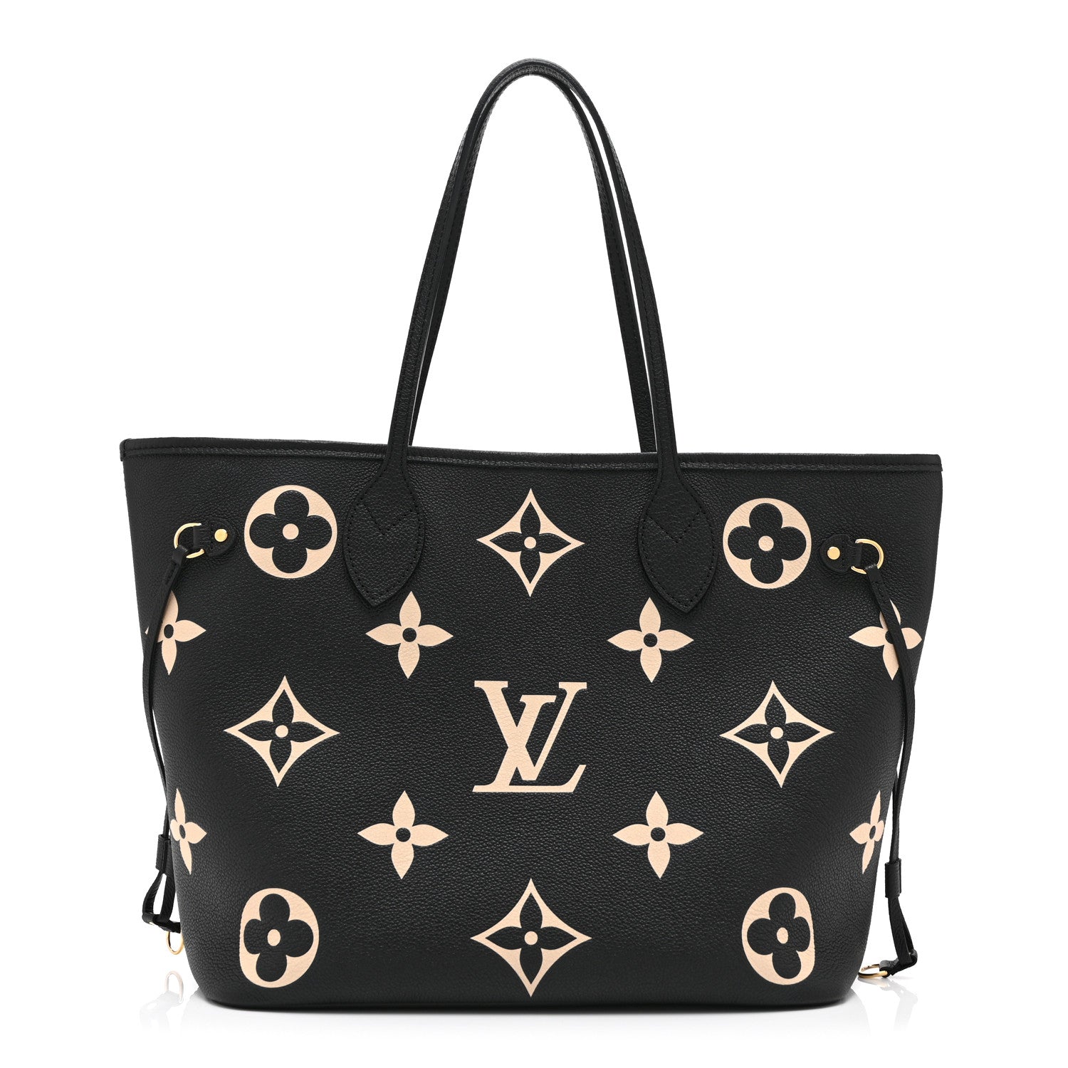 Louis Vuitton Empreinte Monogram Giant Neverfull MM Black Beige 1 of 10