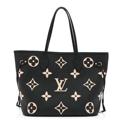 Louis Vuitton Empreinte Monogram Giant Neverfull MM Black Beige 1 of 10