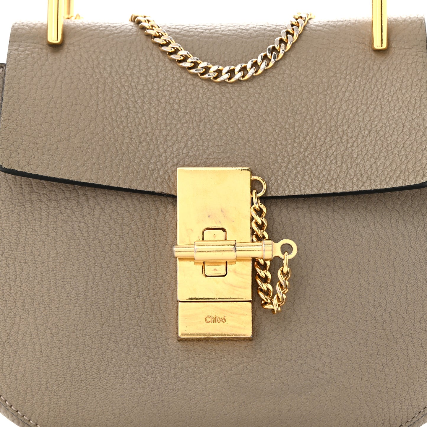 Grained Lambskin Drew Shoulder Bag Motty Grey