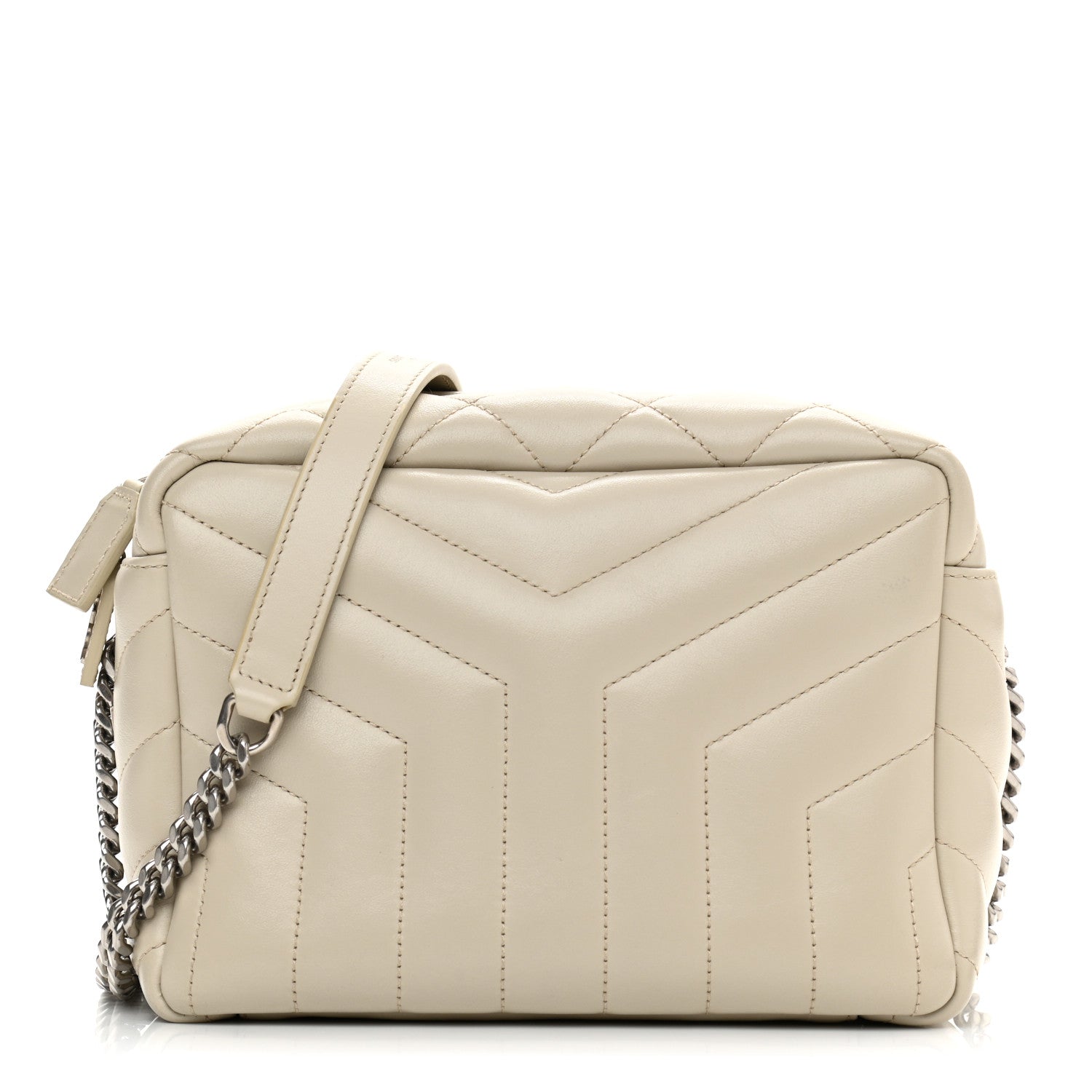 Saint Laurent Calfskin Y Quilted Monogram Small Loulou Bowling Bag Ivory 1 of 8