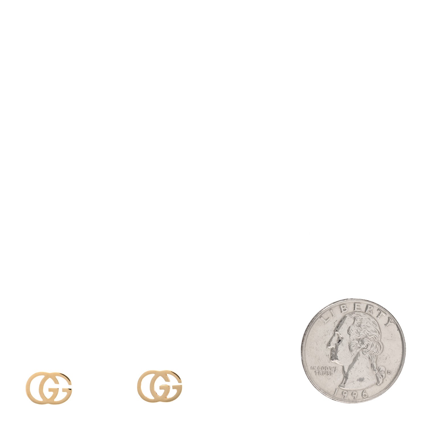 Gucci 18K Yellow Gold Running G Stud Earrings 2 of 5