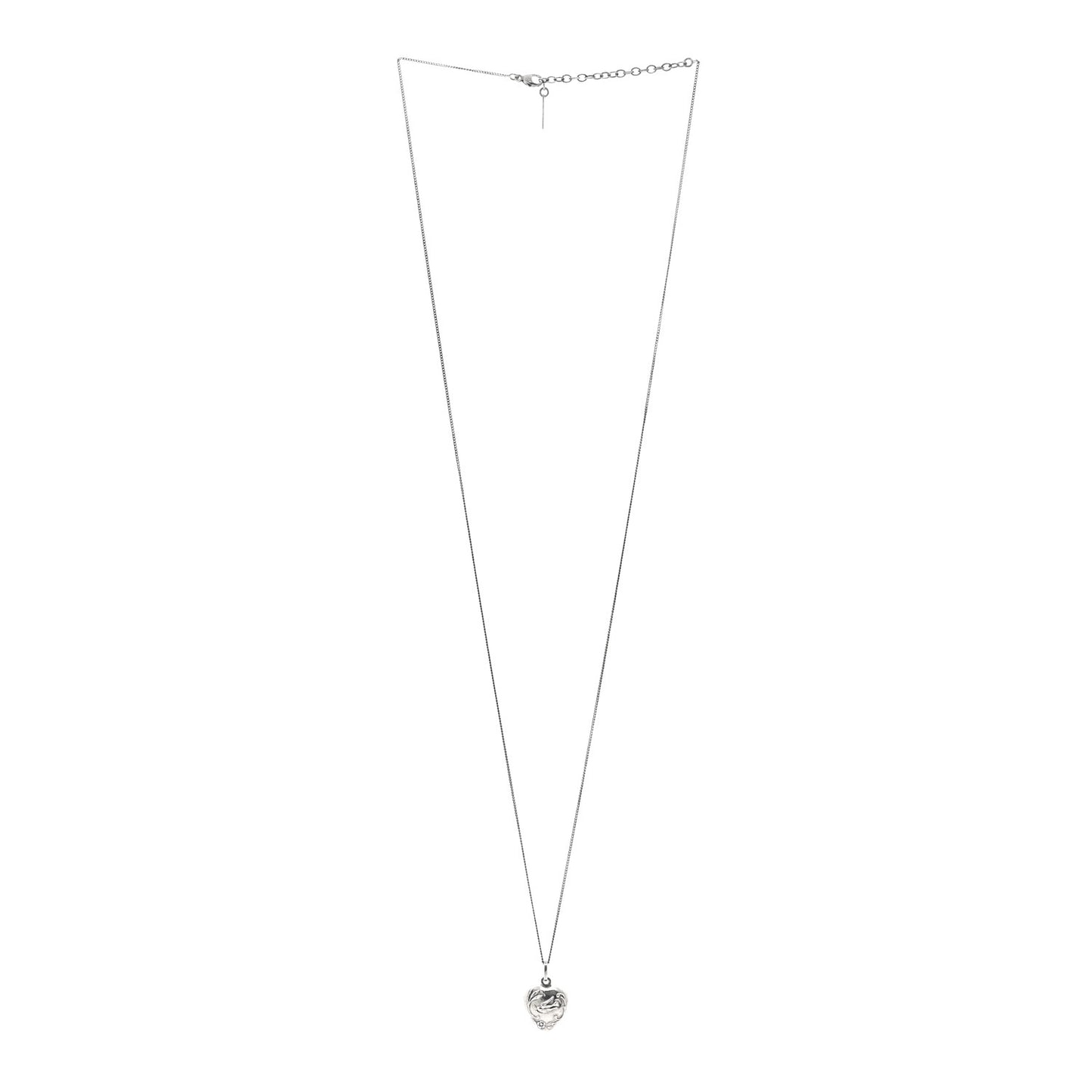 Metal Heart Necklace Silver