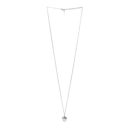 Saint Laurent Metal Heart Necklace Silver 3 of 4