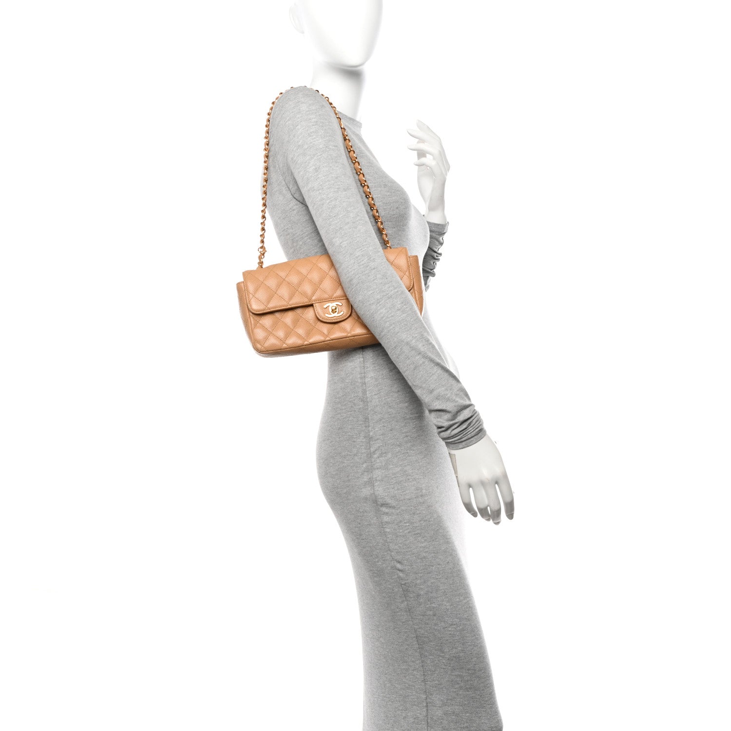 Chanel Caviar Quilted East West Flap Beige 2 of 10