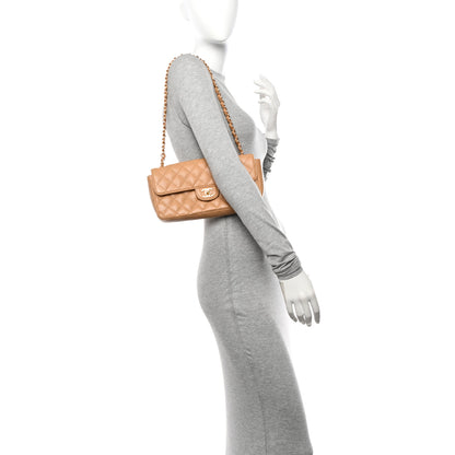 Chanel Caviar Quilted East West Flap Beige 2 of 10