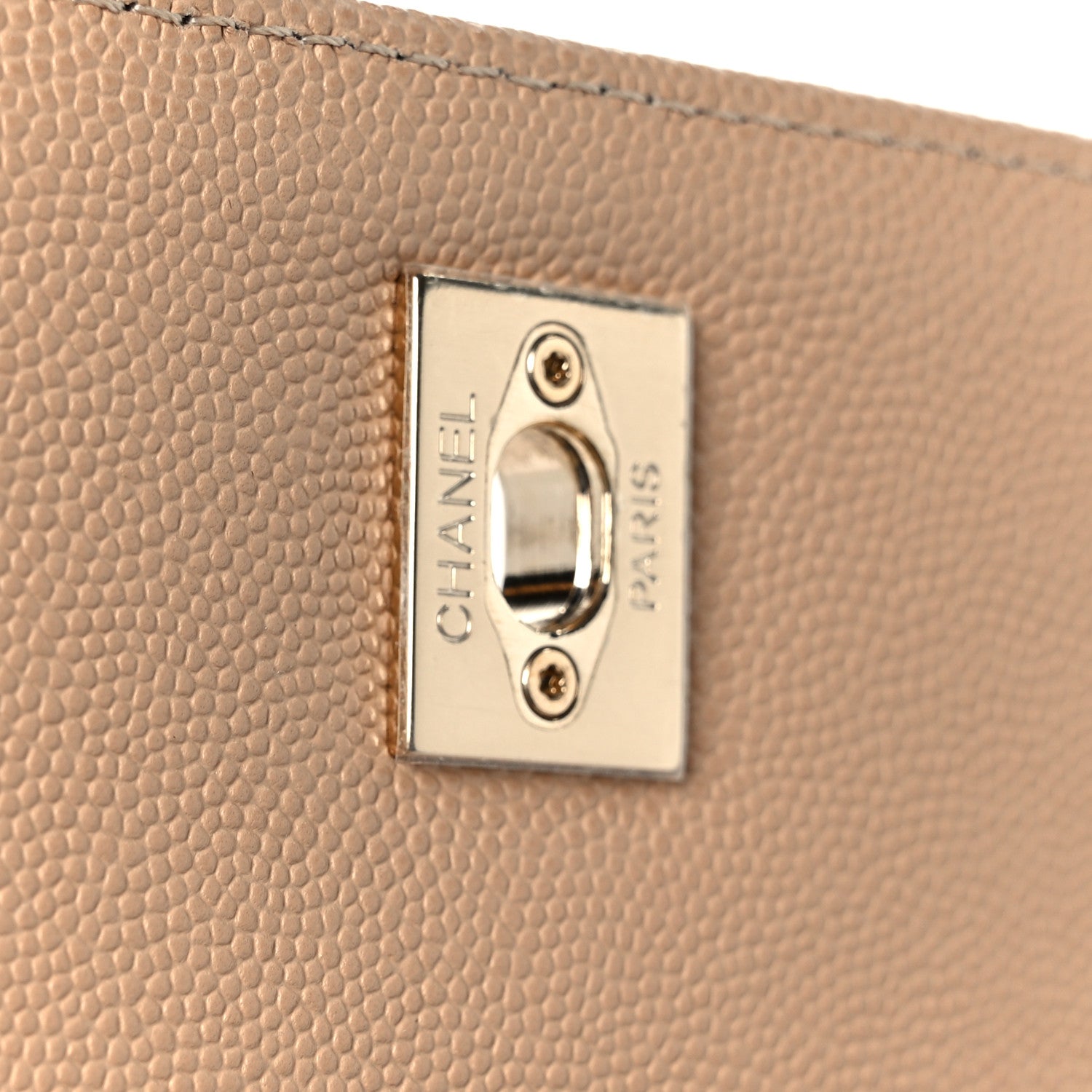 Chanel Caviar Chevron Quilted Small Coco Handle Flap Beige 7 of 12